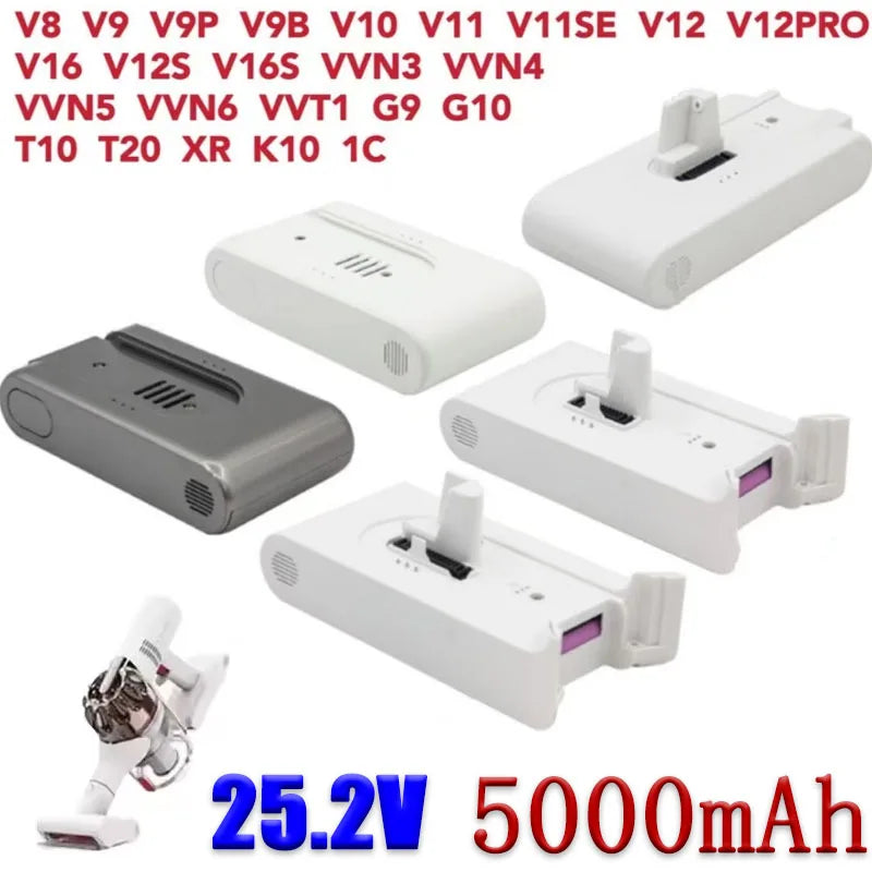 5000mAh 25.2V Replacement Battery for Dreame V8 V9 V10 VVN3 VVN4 Vacuum Battery Pack HIP