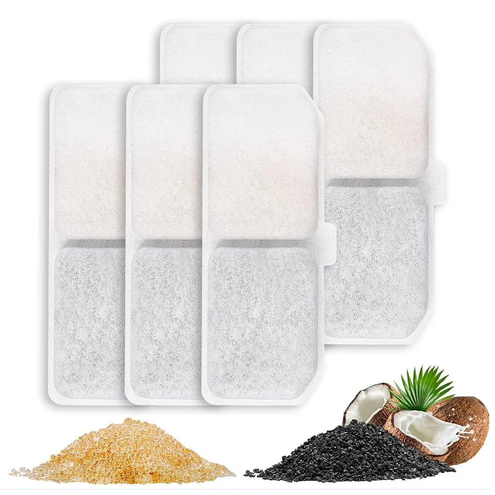 Pack of 8/12 Pet Water Fountain Filters Cat Dog Replacement Activated Carbon Filter Multiple Filtration Fit for 1.6L/2L/2.4L/3L HIP 6pcs C