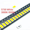 100Pcs SMD 5730 5630 LED Diodes 0.5W White 3000K–6000K SMD LED Diodes HIP 9000-10000K