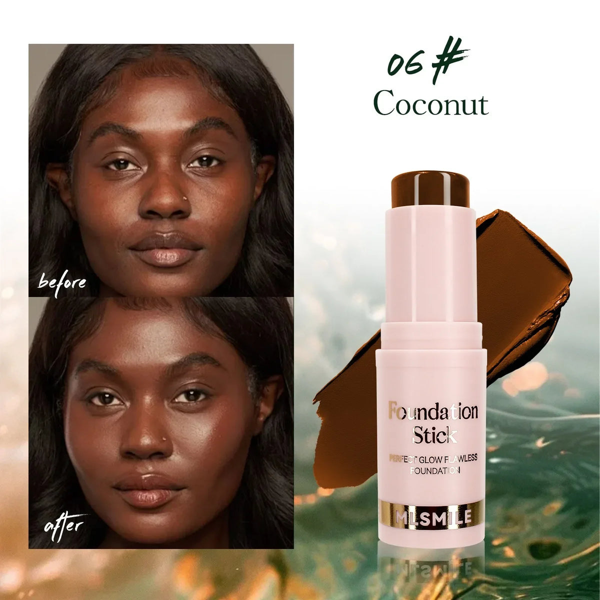 Matte Foundation Stick Oil Control Primer BB Cream Medium Coverage Light Bronzer Sculpt Face Outline Contour Brighten Concealer HIP 06