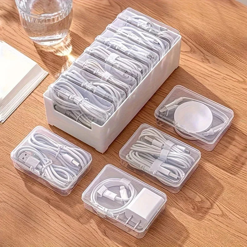7-in-1 Clear Cable Storage Box – Transparent Organizer Cable Storage Organizer HIP