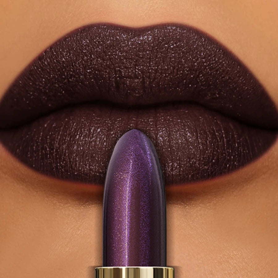 KAFURUX Glitter Metallic Lipstick – Pearlescent Lip Tint Glitter Metallic Lipstick HIP