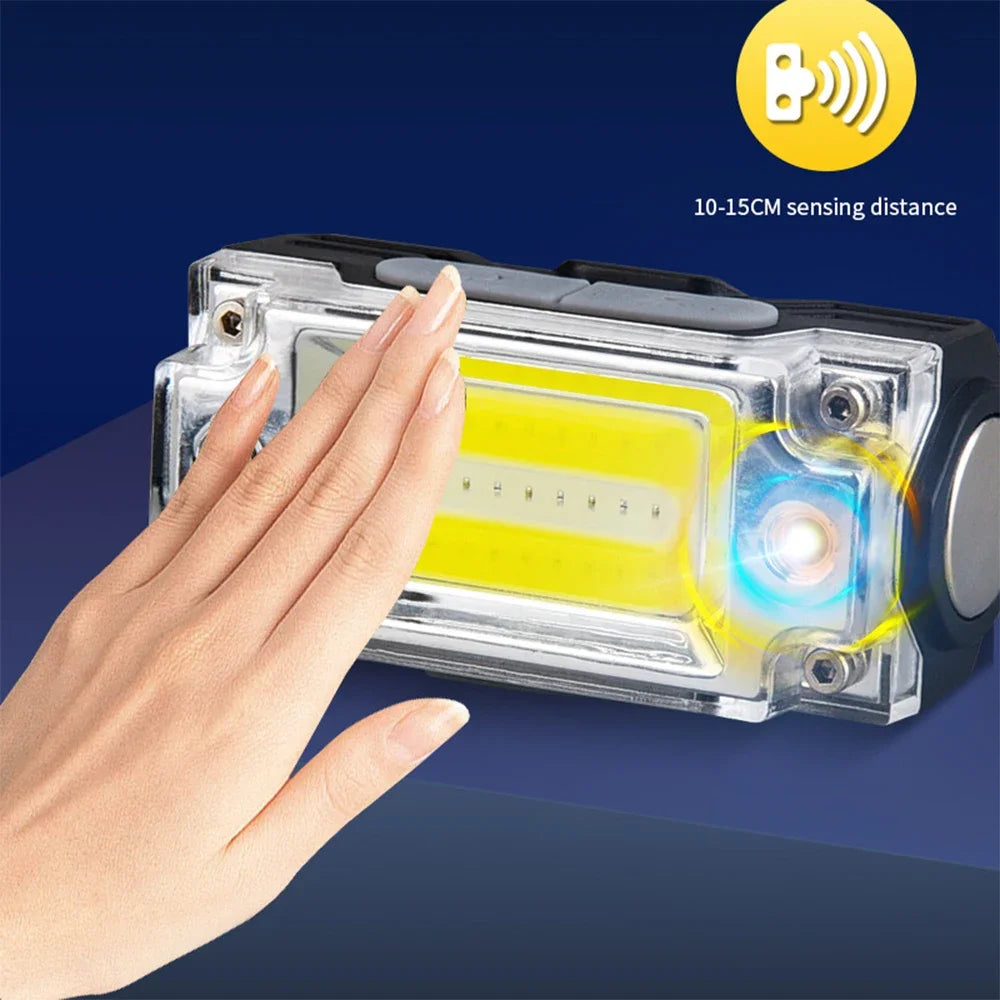 ESMARTER Rechargeable COB LED Headlamp – IR Sensor, IPX4 LED Headlamp HIP