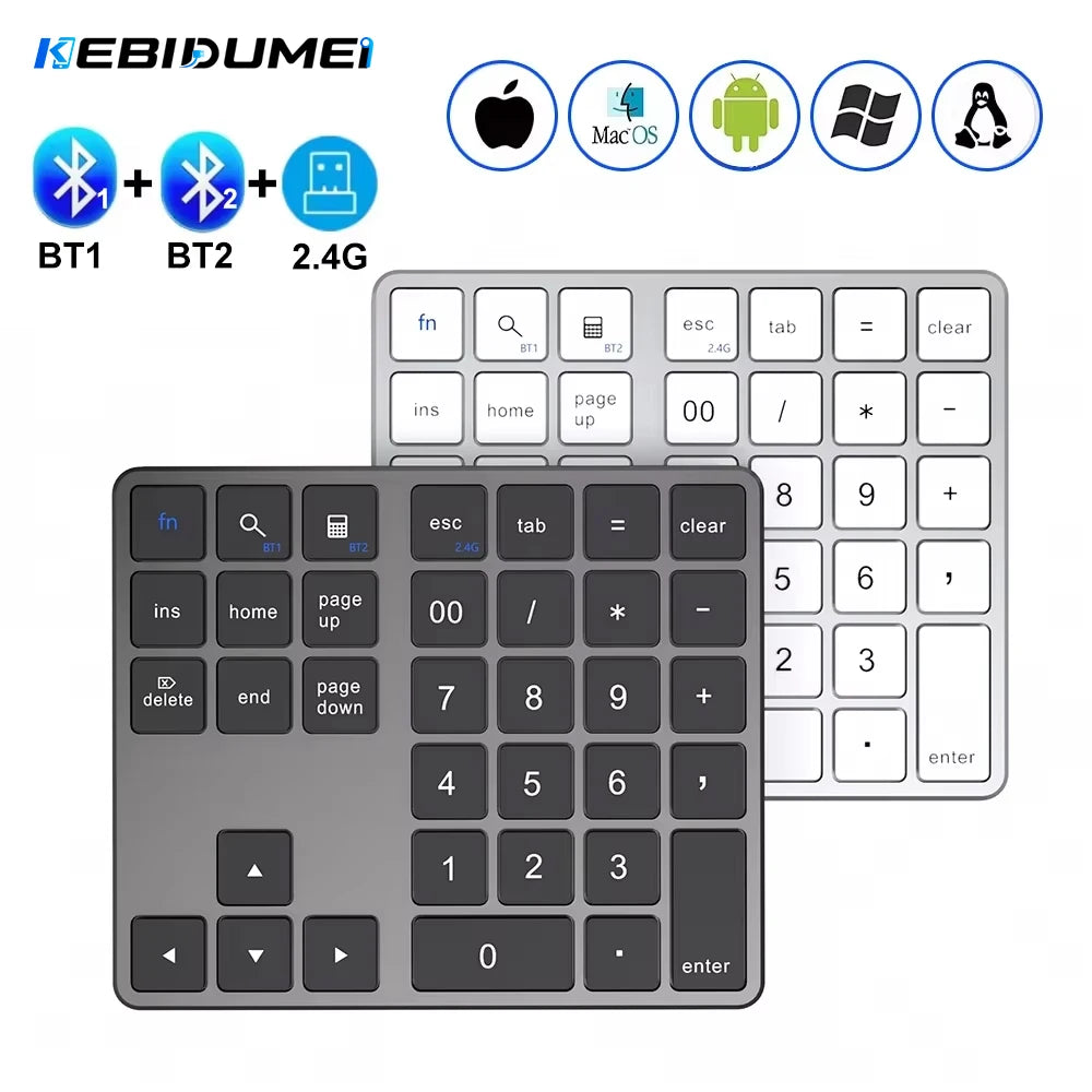 KEBIDUMEI Wireless Numeric Keypad – Dual Bluetooth & 2.4G Wireless Numeric Keypad HIP