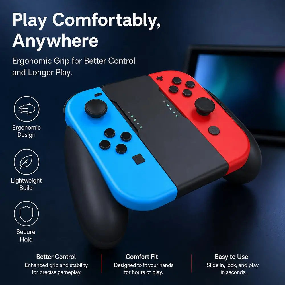 Comfort Hand Grip for Switch Joy-Con Controllers, Non-Slip Soft Touch Handle Bracket for Switch Joy-Con Portable Controller Grip HIP