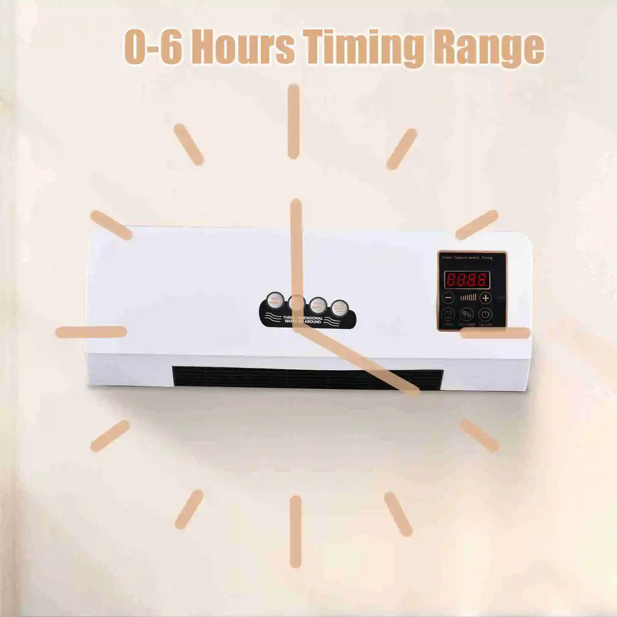 Electric Heater and Fan Heater Fan Combo 2 in 1 Heating Nature Wind Timing Digital Display Wall Mounted Space Heater for Home HIP