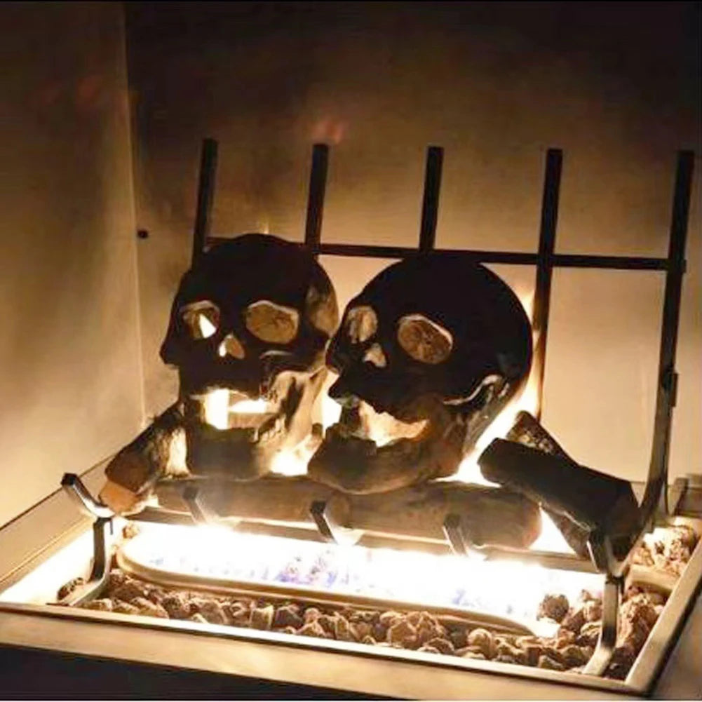 Hot Halloween Simulation Ceramic Skull Heads Skeleton Props Fireplace BBQ Ceramic Ornaments Halloween Ghost Festival Party Decor HIP