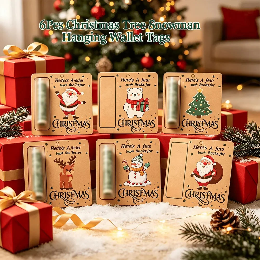 6PCS Multi Style Wallets Christmas Decoration Gift Racks Christmas Party Decorations Hanging Christmas Tree Decorations HIP