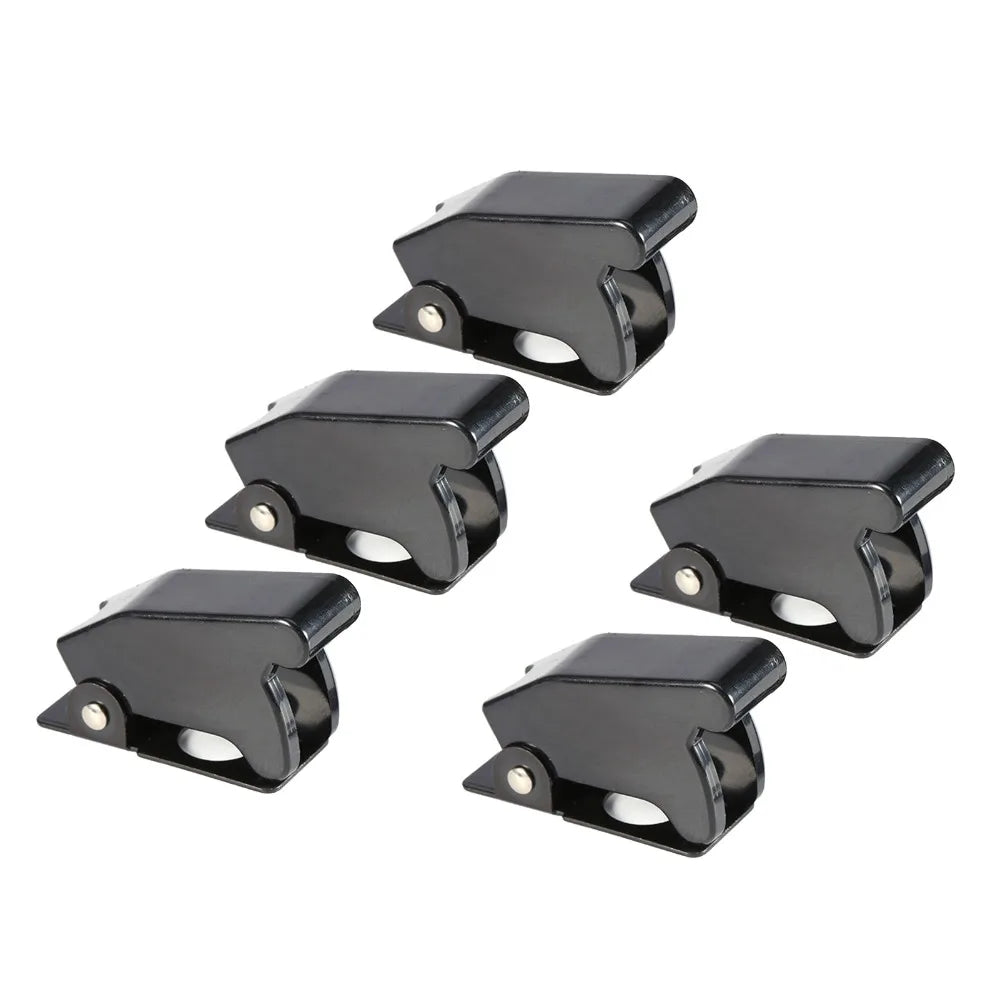 5-Pack Toggle Switch Safety Flip Cover Guards – 12mm Black Toggle Switch Guard HIP