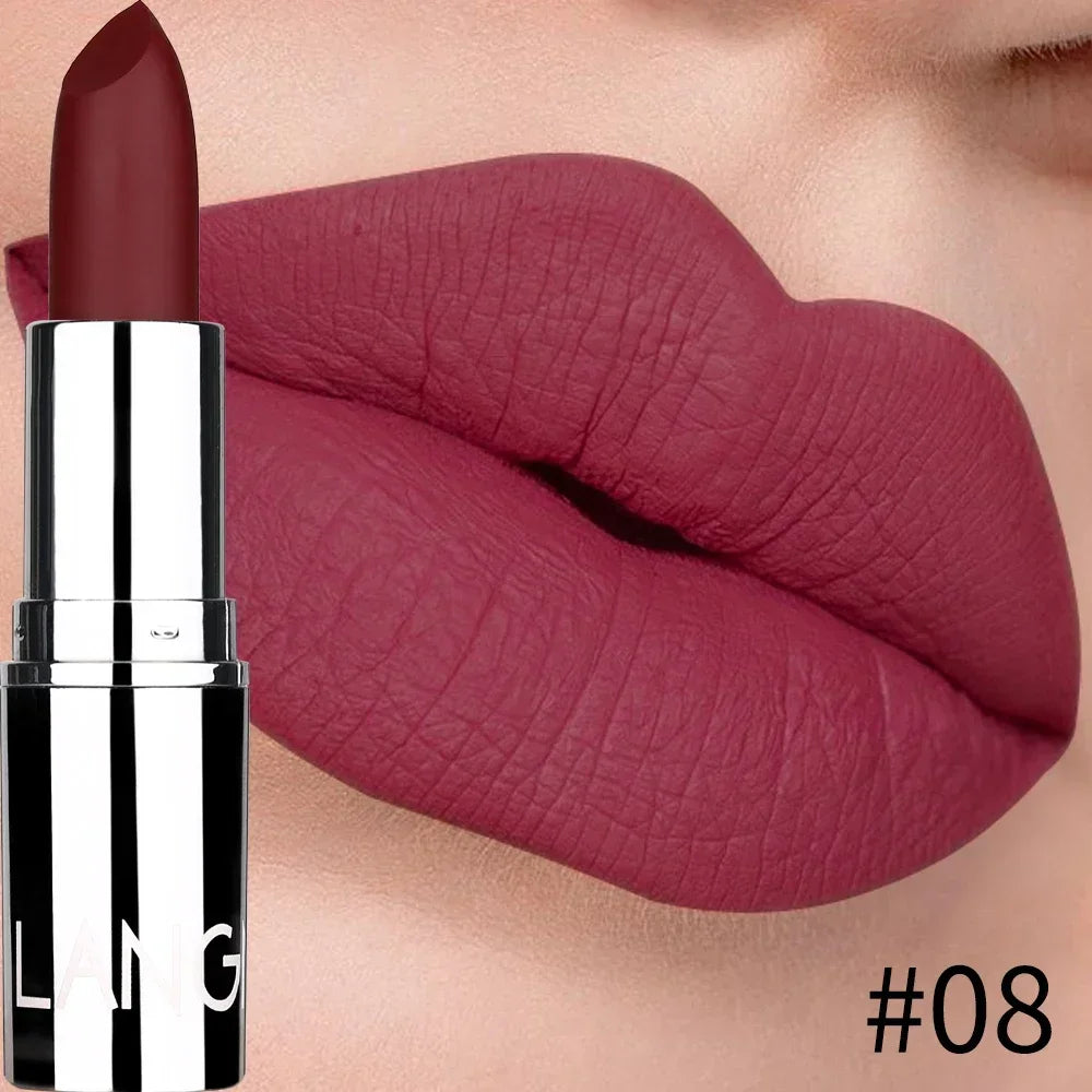8 Colors Matte Bullet Lipstick Waterproof Long-Lasting Velvet Lipstick Easy To Wear Nude batom Nutritious Makeup HIP 08