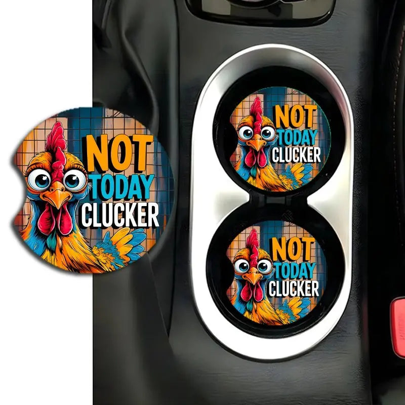 Angry Rooster Acrylic Car Cup Coasters 2-Pack | Easter Decor Car Cup Coasters HIP 1 Other