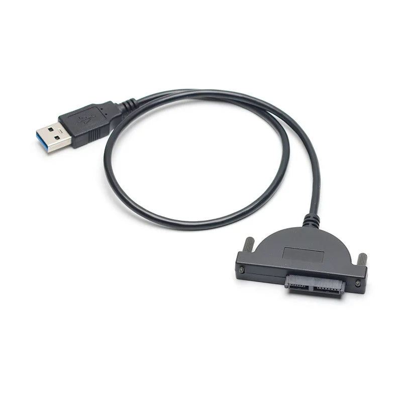 USB 2.0 to SATA 7+6 Pin CD/DVD-ROM Drive Adapter Cable USB to SATA Adapter HIP Black