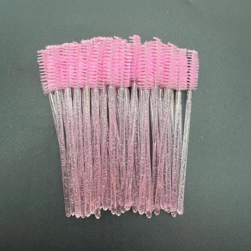 50-Pc Disposable Mascara Wands & Eyebrow Brushes – Diamond Handle Disposable Makeup Applicators HIP