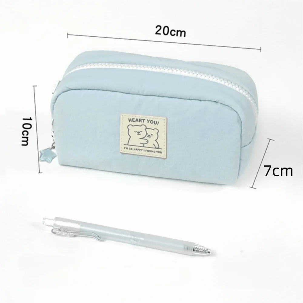 Large Capacity Pencil Pouch – Solid Color & Star Pendant Pencil Pouch HIP Blue