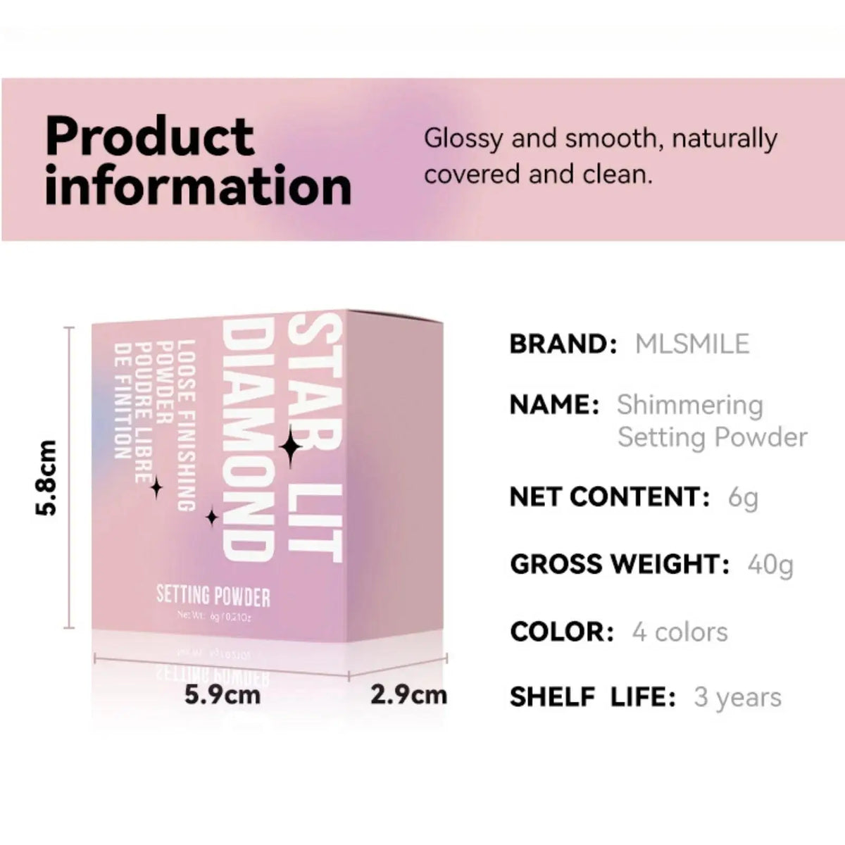 MLSMILE Matte Loose Setting Powder – 4 Shades, Oil Control Loose Setting Powder HIP