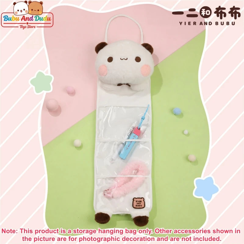 Bubu & Dudu Panda Plush Wall-Mounted Hanging Storage Bag Plush Hanging Organizer HIP A