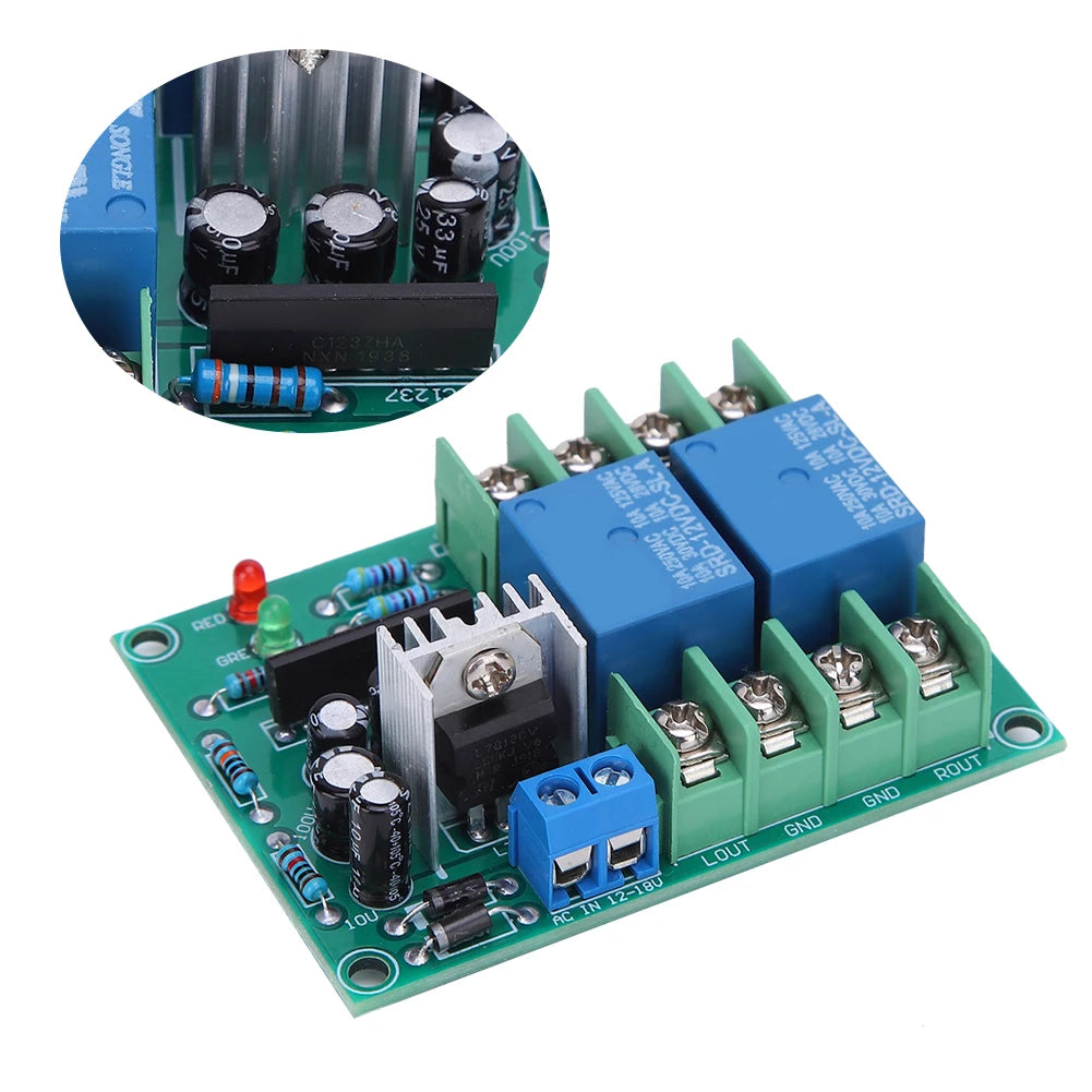 Speaker Protection Circuit Board Dual Channel Power‑On Mute Delay Component 10A AC12‑18V Power Amplifier Board Steady Module HIP