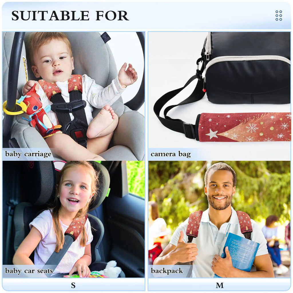 2-Pack Flannel Seat Belt Covers – Soft Padded Shoulder Strap Seat Belt Cover HIP