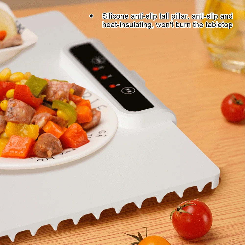 Food Electric Warming Tray Fast Heating Foldable Food Warmer Plate 60°C-100°C Adjustable Temperature Keeps Food Hot Warming Tray HIP