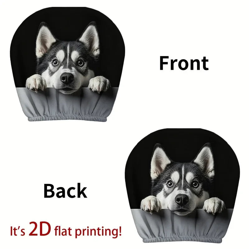 2-Pack Husky Dog Print Car Headrest Covers – SUV & Truck Car Headrest Cover HIP 1