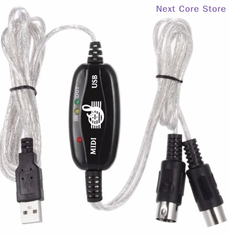 USB to MIDI Cable Converter – 16 Channel IN/OUT Keyboard MIDI USB Adapter HIP
