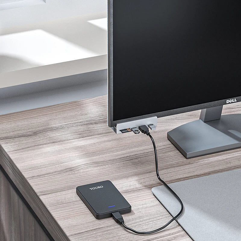 OULLX Aluminum USB-C 4-Port USB 3.0 Hub SD TF Card Reader Dock USB Hub Dock HIP