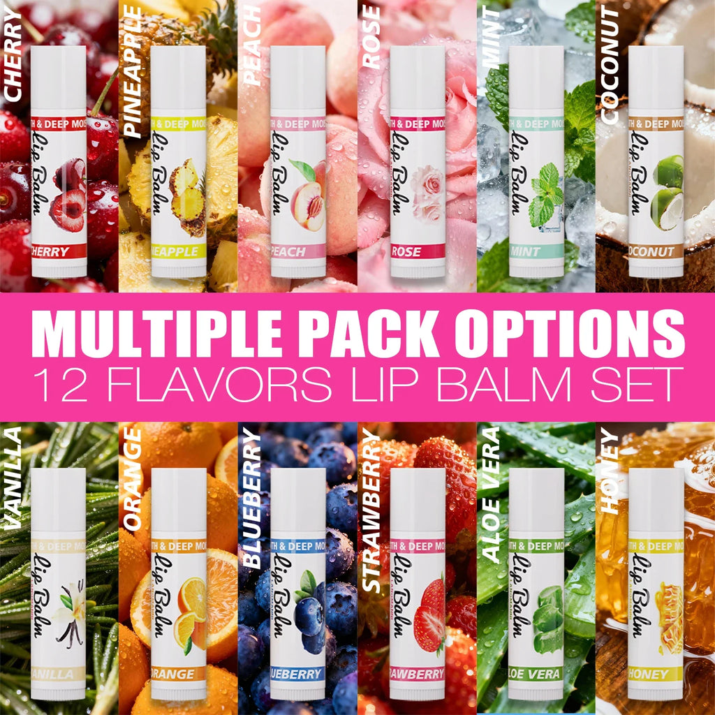 LANGMANNI 12-Flavor Fruit Lip Balm – Hydrating & Moisturizing Fruit Lip Balm HIP