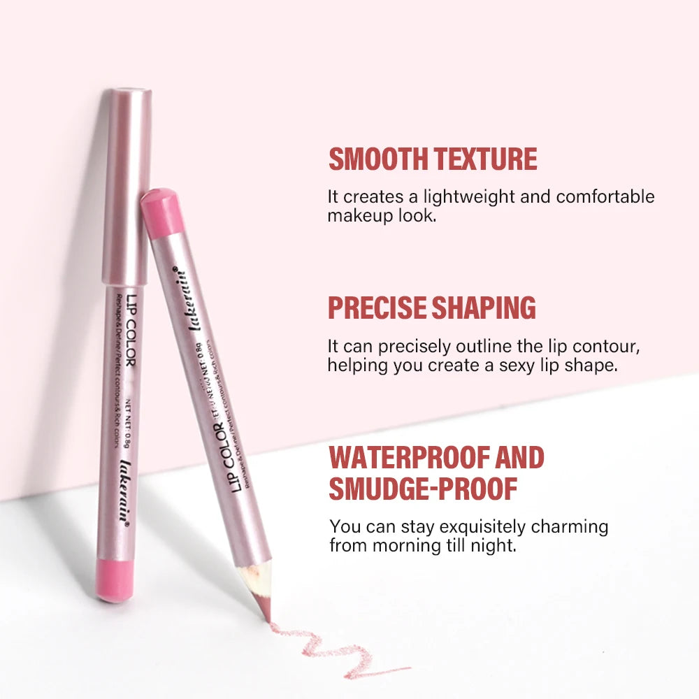 1/4Pc Mini Waterproof Matte Lipliner Pencil Pink Brown Contour Tint Lipstick Lasting Non-stick Cup Moisturising Lips Makeup Kit HIP