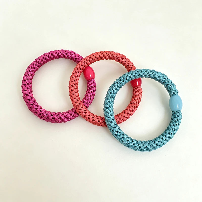 Weave High Elasticity Sports Rubber Band No Crease Non-slip Soft Hair Band For Sport Not falling & Women Ponytail Braiders Tool HIP 11-12-13-3Pc