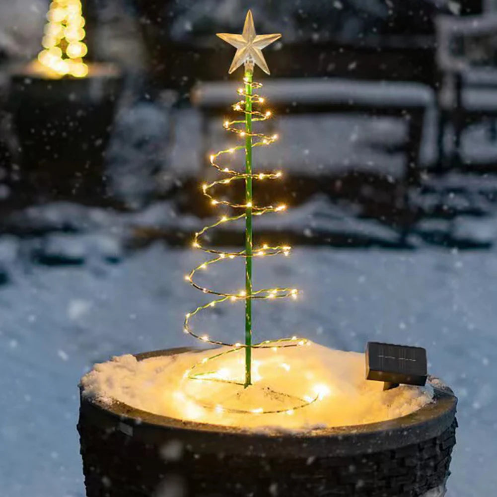 Christmas Tree Courtyard Lights Star Christmas Tree Decorative Light String LED Solar Powered Floor Plug in Light String Outdoor HIP