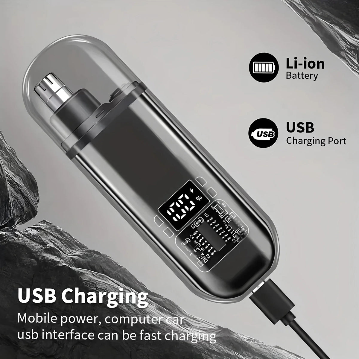 2-in-1 Rechargeable Electric Nose & Ear Hair Trimmer – Unisex Nose & Ear Trimmer HIP