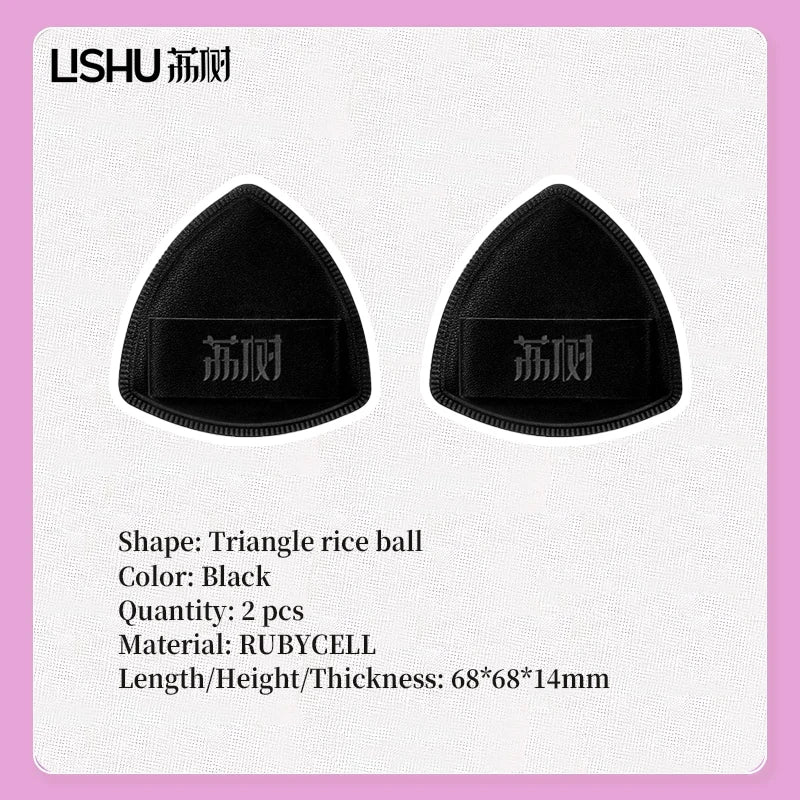 Lishu Black Punk Rubycell Cushion Puff – Wet & Dry Use Makeup Cushion Puff HIP Black 2pcs