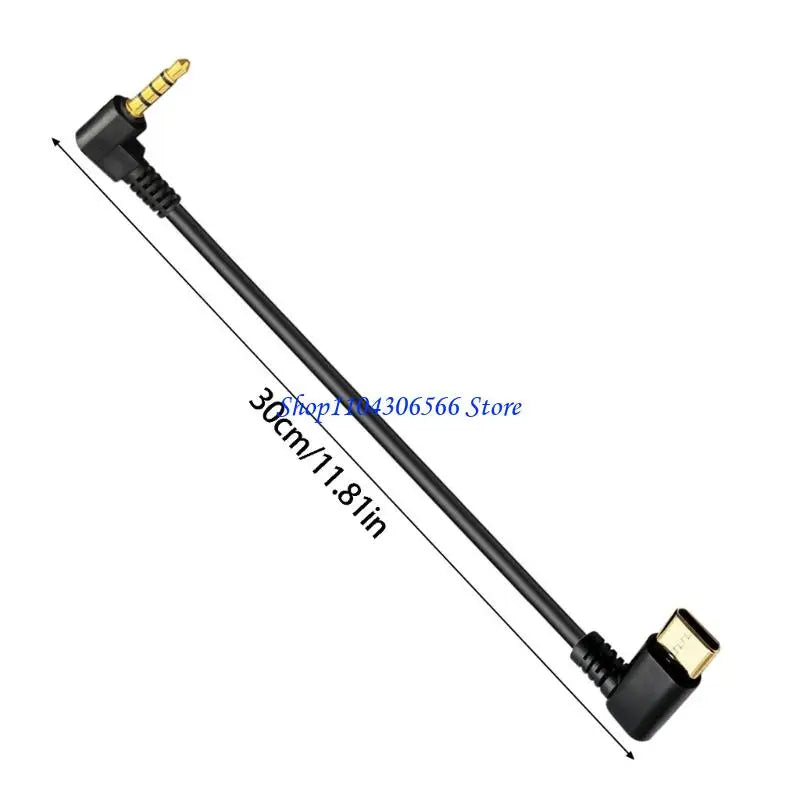 USB-C to 3.5mm Aux Cable – 90° Angled, 30cm Compact USB-C Audio Cable HIP
