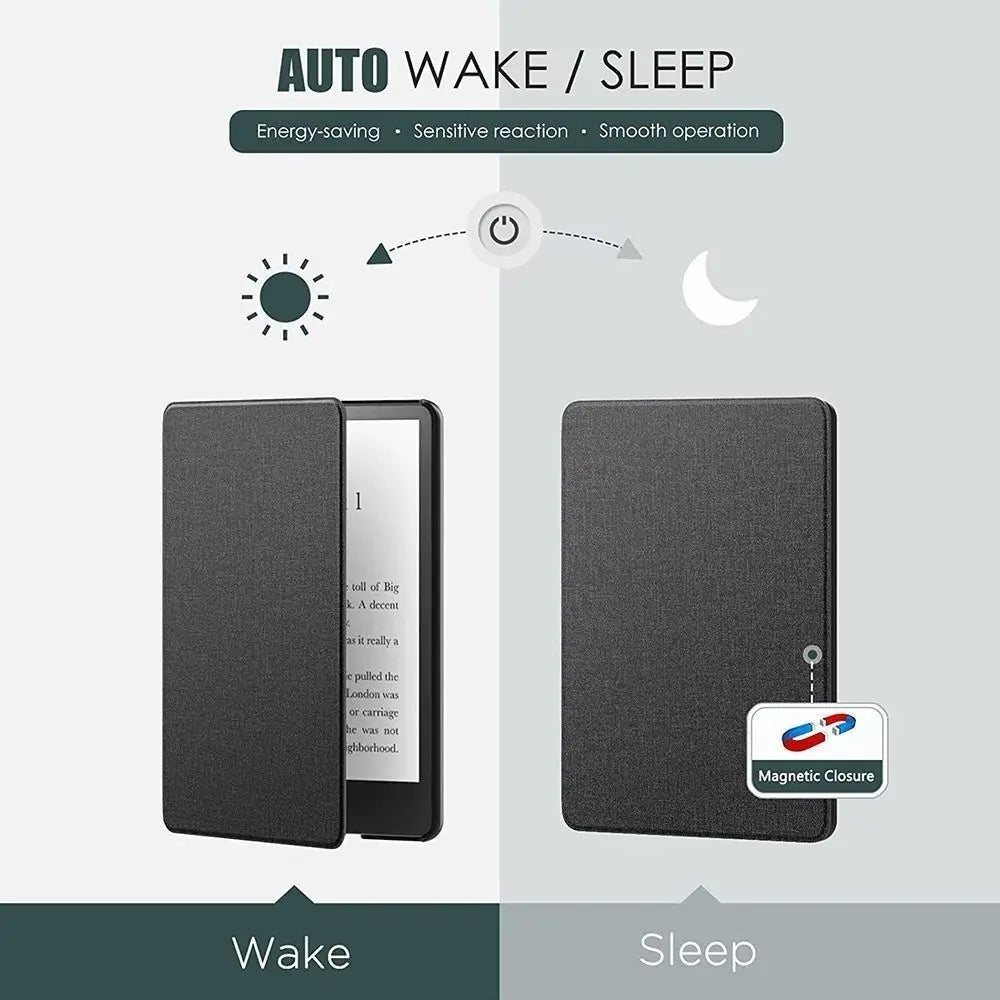 Kindle 2024 12th Gen Folio Case – Auto Sleep/Wake PU Leather E-Reader Folio Case HIP