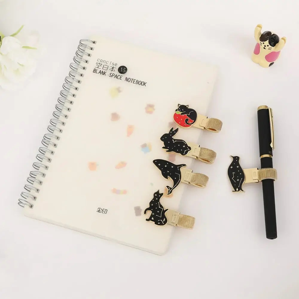 Metal Animal Spring Pen Clip & Bookmark Holder – Enamel Pen Clip Bookmark HIP