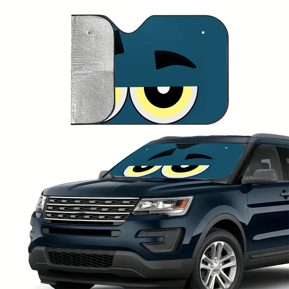 Foldable Car Windshield Sunshade – Cartoon Eyeball Pattern Car Windshield Sunshade HIP