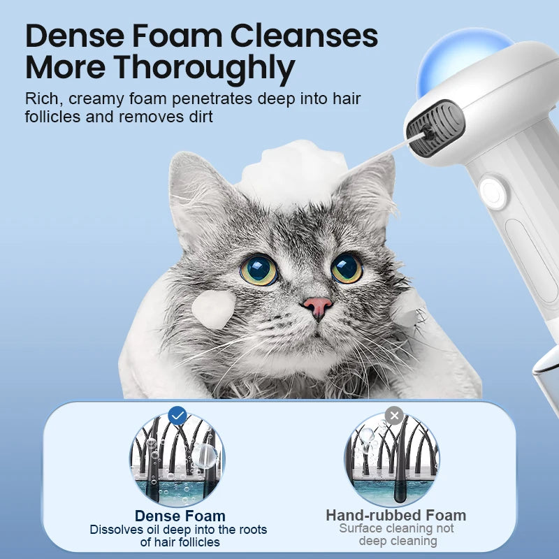 ROJECO Automatic Pet Soap Dispenser Wireless Electric Cat Foaming Machine Dog Cleaning Bath Shampoo Foam Sprayer Pet Supply HIP