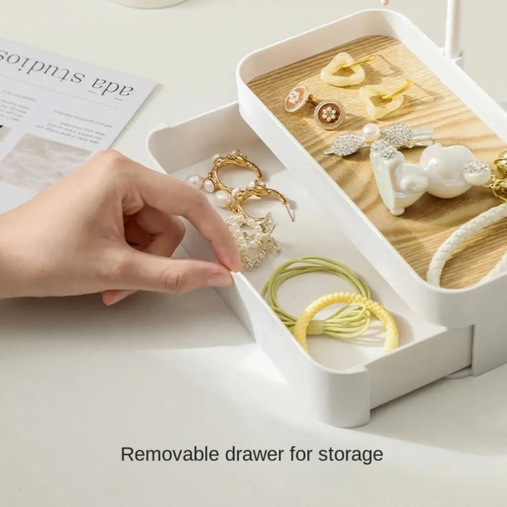 Jewelry Display Rack with Drawer & Wooden Base | Desktop Organizer Jewelry Display Rack HIP