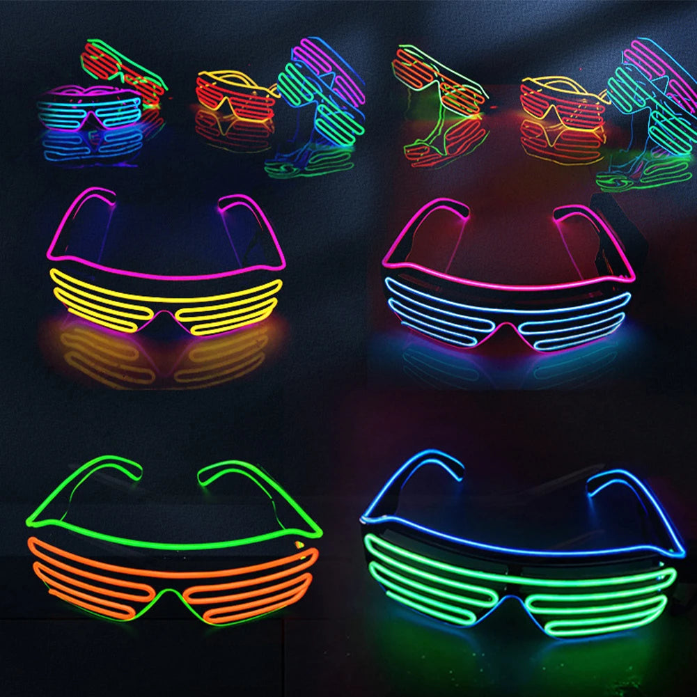 Glowing Glasses LED Gafas Luminous Bril Neon Christmas Glow Sunglasses Flashing Light Glass for Party Supplies Prop Costumes New HIP