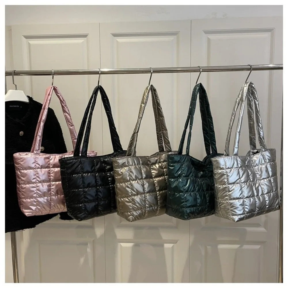 Quilted Padded Tote Bag – Large Capacity Shoulder Bag Quilted Tote Bag HIP