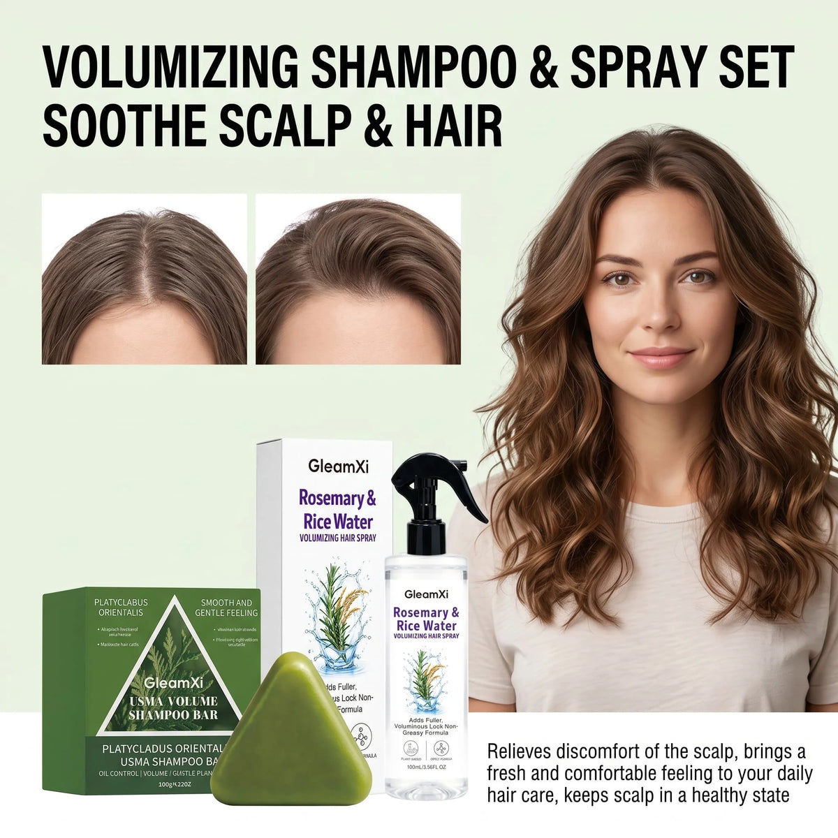 Rosemary Rice Water Shampoo Bar & Hair Spray Set – All Types Shampoo Bar Set HIP