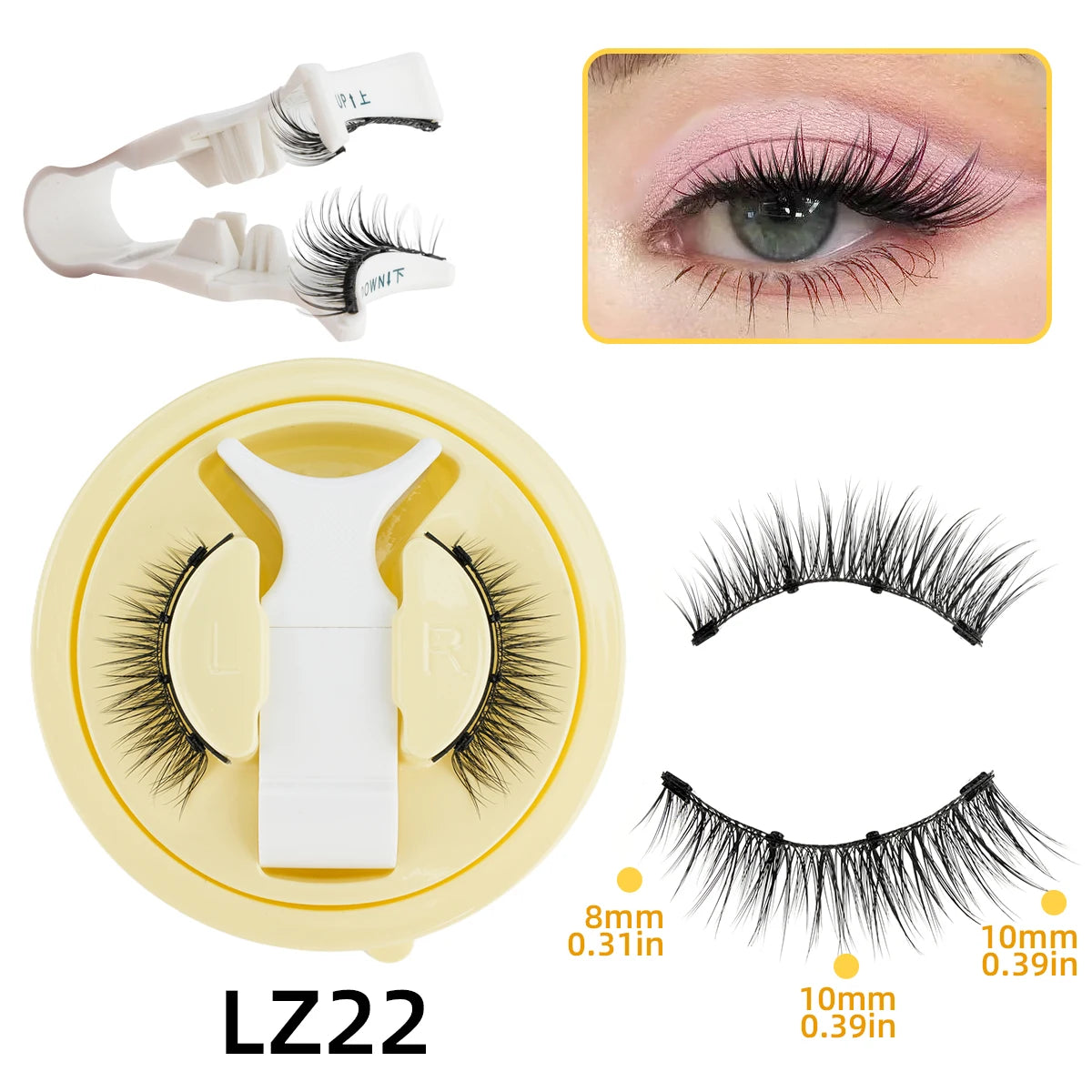 YSDO Magnetic Eyelashes Glue-free False Eyelashes Natural Eyelash Manga Lashes Soft Magnetic False Eyelashes Daily Makeup Tool HIP LZ22