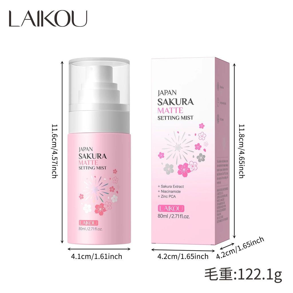 LAIKOU Sakura Matte Setting Spray – Oil Control 80ml Makeup Setting Spray HIP 01