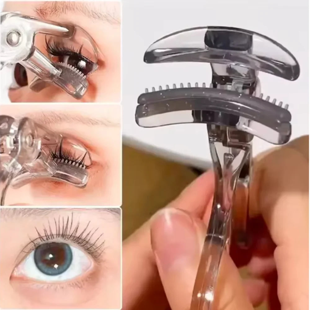 Clear Plastic Eyelash Curler with Comb – Natural Long-Lasting Eyelash Curler HIP