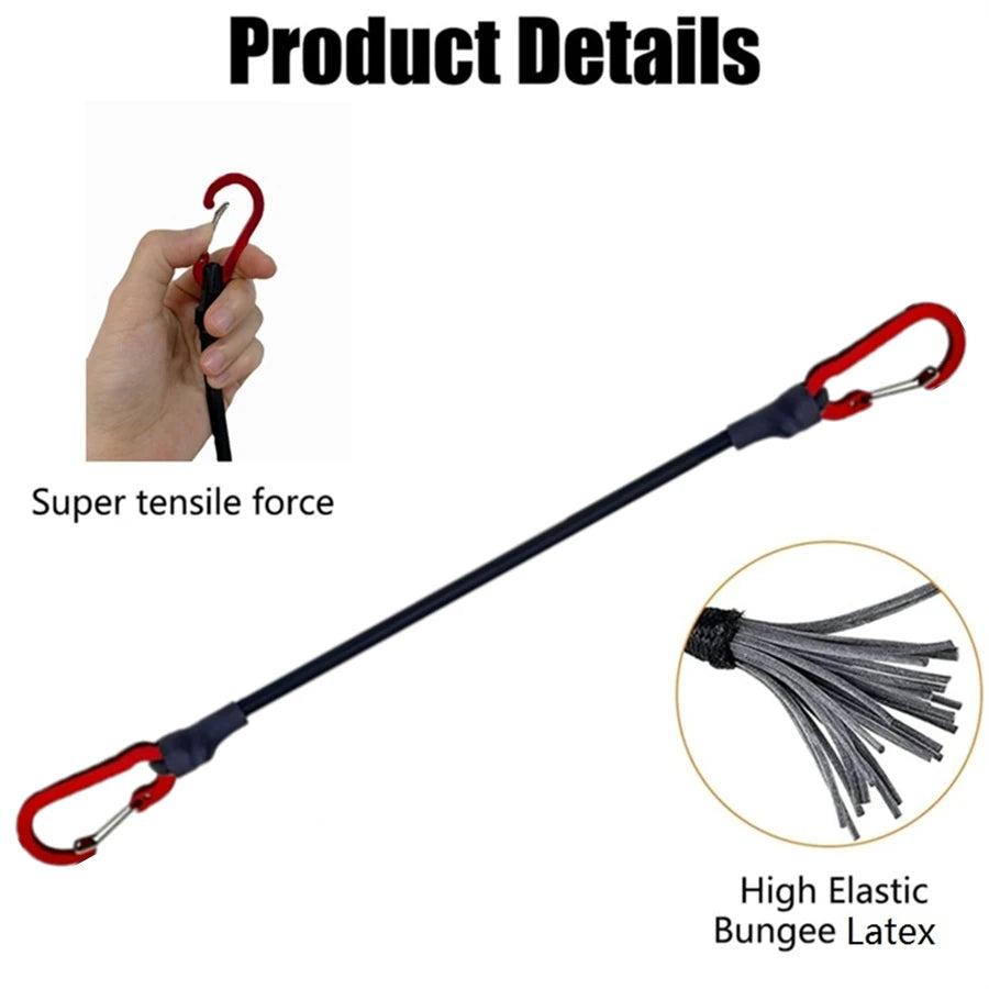 8mm Elastic Bungee Cords with Carabiners | 30–210cm Elastic Bungee Cord HIP
