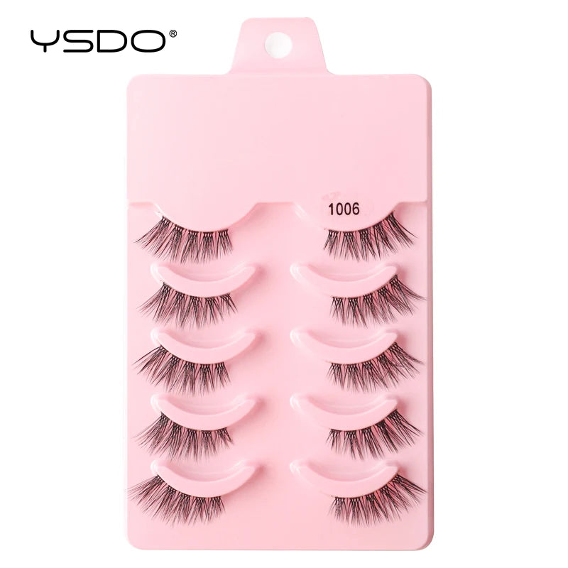 YSDO 5/10 Pairs Natural Eyelash Extension Hand Made Maquilagem Fluffy Fake Half Lashes Soft 3D Mink Lashes Makeup Faux Cilios HIP 5pairs-1006