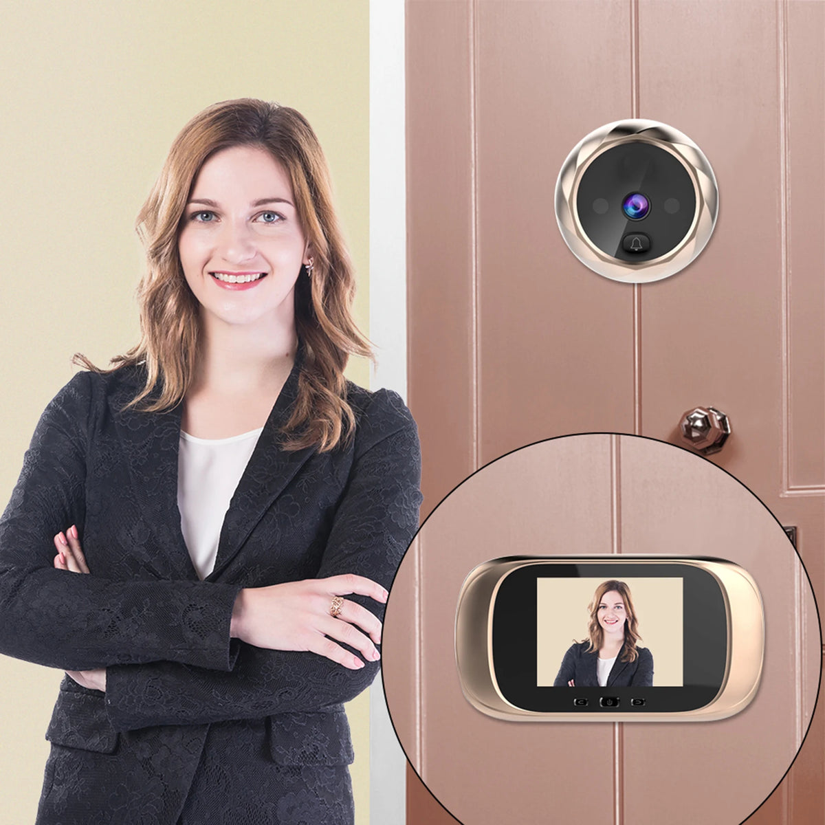 Digital Door Viewer Peephole Door Camera Doorbell 2.8-inch LCD Screen Night Vision Photo Shooting Digital Door Monitoring HIP