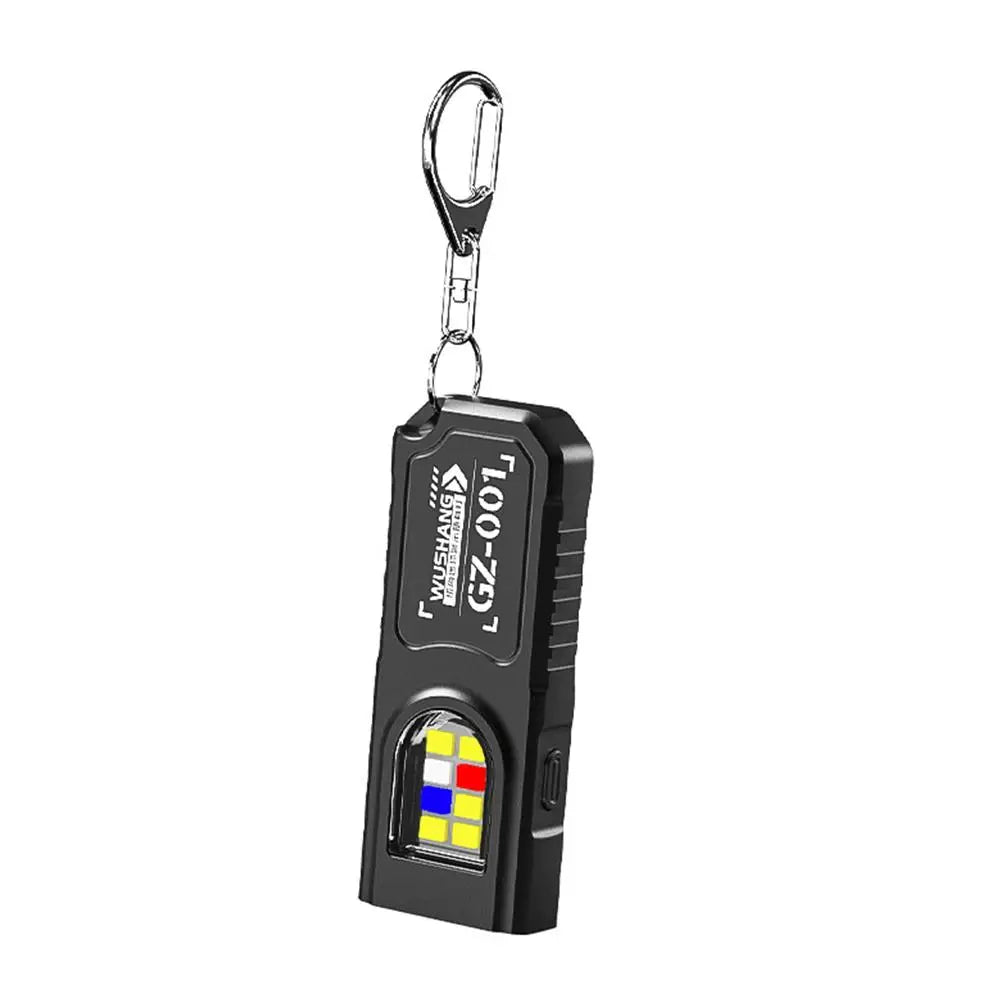 Portable Keychain Flashlight USB Rechargeable LED Flashlight Clip Multifunctional Strong Light Pocket Keychain Work Light HIP A