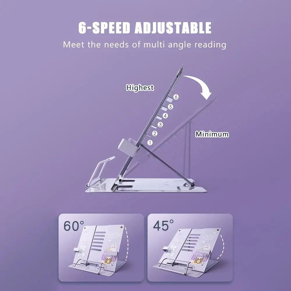 Foldable Metal Book Stand – 6-Angle Adjustable Music Score Book & Music Stand HIP