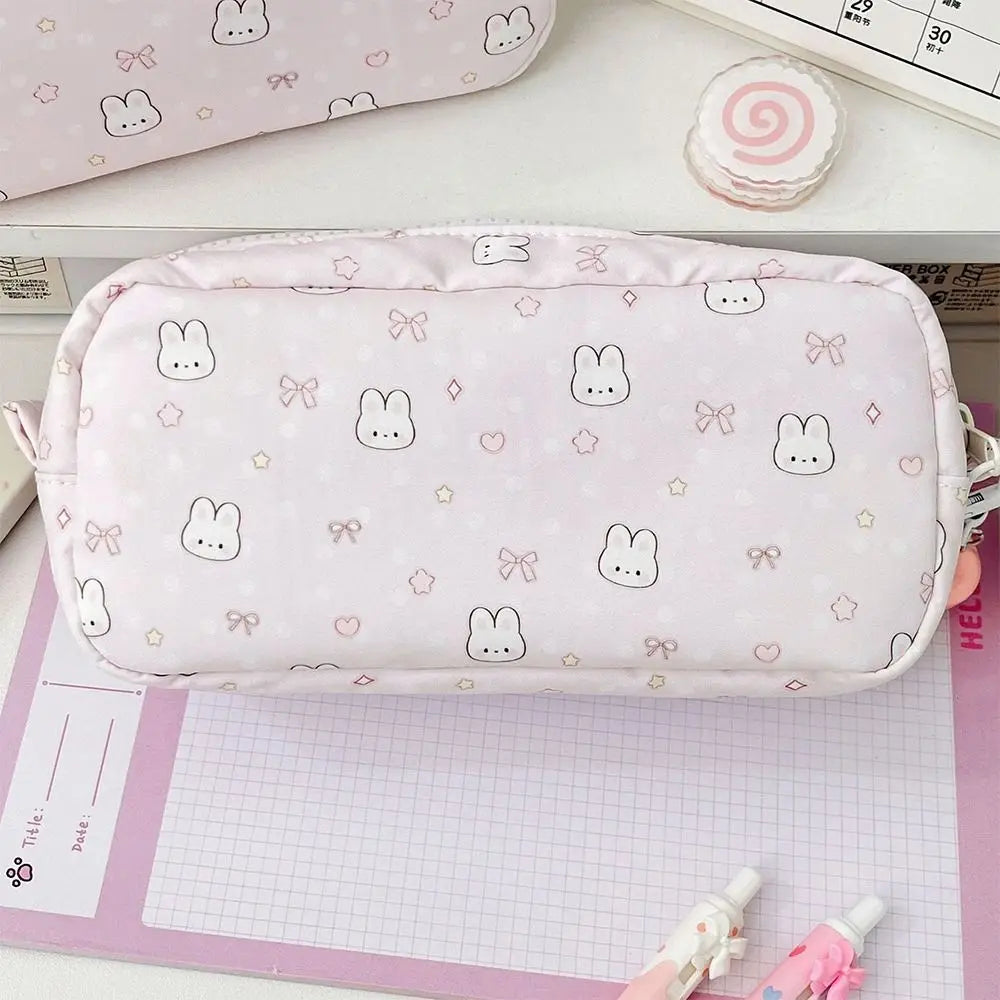 Bowknot Rabbit Pencil Bag – Large Capacity Stationery Pouch Pencil Case HIP
